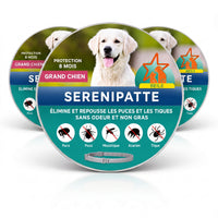 Collier de protection anti-puces, tiques, moustiques et parasites pour chien et chat (8 mois et plus de protection)