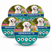 Collier de protection anti-puces, tiques, moustiques et parasites pour chien et chat (8 mois et plus de protection)